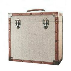 Steepletone 12" LP Record Storage Carry Case (Grey Fabric), ZUB