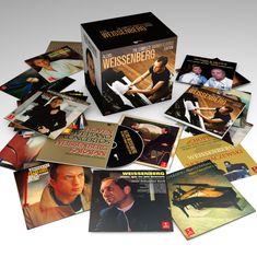 Album-Cover mit "Alexis Weissenberg - The Complete Warner Classics Edition". Verschiedene CD-Hüllen mit klassischer Musik.