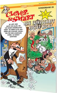 Sonderband 28, CLEVER & SMART: ALTE FEINDSCHAFT ROSTET NICHT. Cartoon mit chaotischen Szenen und witzigen Figuren.