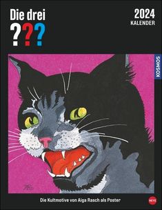 Die drei ??? Posterkalender 2024. Großer Wandkalender für alle Fans: die kultigen Cover-Illustrationen von Aiga Rasch zur beliebten Buchserie. Nostalgie pur für kleine und große Detektive, KAL