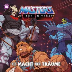 „Masters of the Universe: Die Macht der Träume“. Illustration mit muskulösen Charakteren in actionreicher Pose.