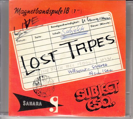 Sahara (ex Subject ESQ): Lost Tapes 1971 - 1975, CD