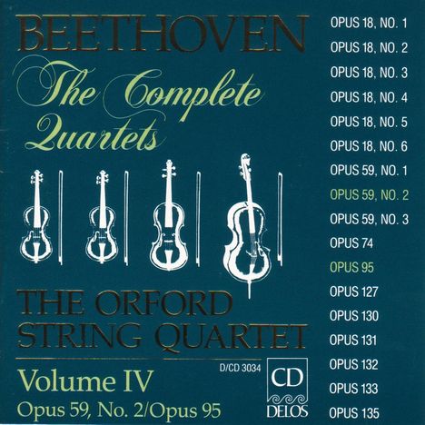 Ludwig van Beethoven (1770-1827): Sämtliche Streichquartette Vol.4, CD