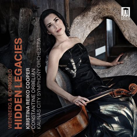 "HIDDEN LEGACIES, Kristina Reiko Cooper, Constantine Orbelian, Kaunas City Symphony Orchestra; Frau in elegantem Kleid mit Cello."