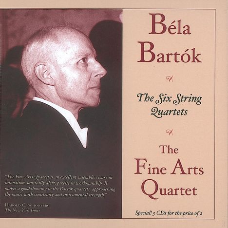 Bela Bartok (1881-1945): Streichquartette Nr.1-6, 3 CDs