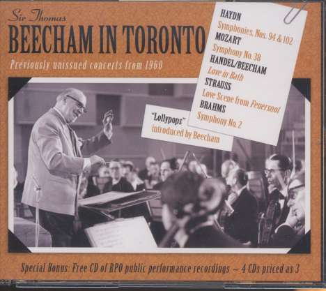 Beecham in Toronto, 4 CDs