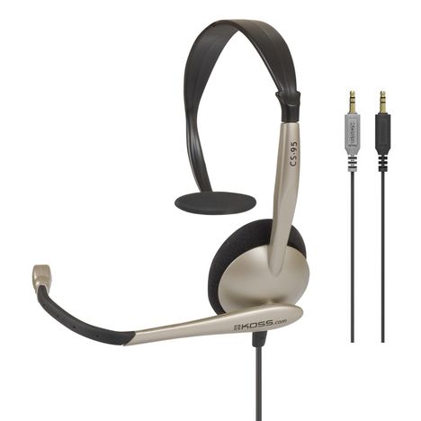 Koss Kopfhörer CS95 Portable, Single NC Mic, Dual Plug-Gold (black), Zubehör