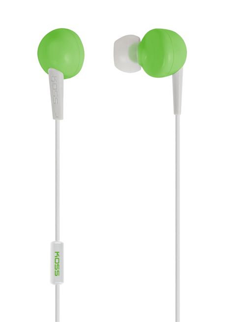 KOSS Keb6ig Earbud W/Enhanced Driver W/Mic, Green, Merchandise