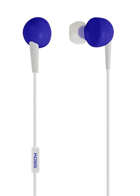 Koss Kopfhörer: Keb6ib-Earbud W/Enhanced Driver W/Mic,Blue, Merchandise