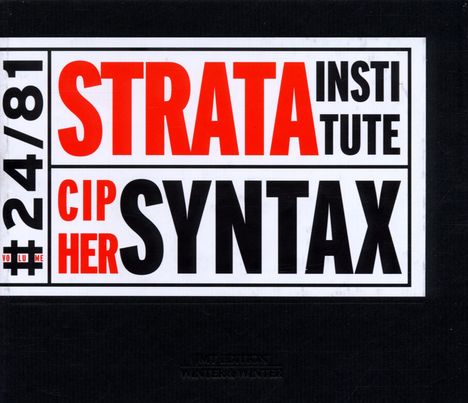 Strata Institute: Cipher Syntax, CD