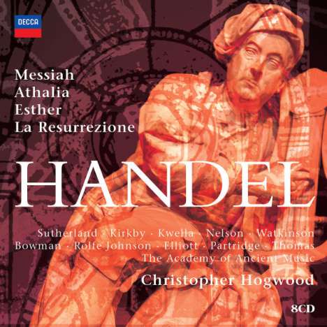 Georg Friedrich Händel (1685-1759): Christopher Hogwood dirigiert 4 Händel-Oratorien, 8 CDs