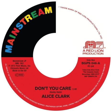 Alice Clark: Don't You Care, Single 7"