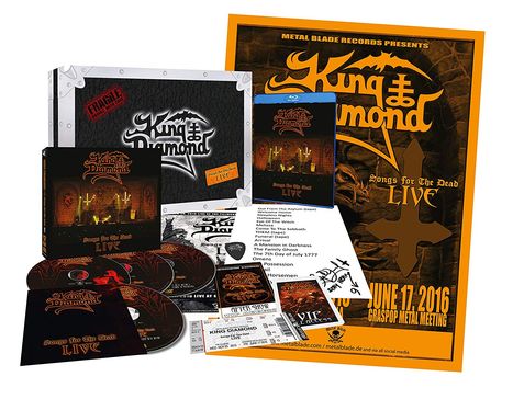 King Diamond: Songs For The Dead Live (Limited-Numbered-Box-Set), 2 DVDs, 1 Blu-ray Disc und 2 CDs