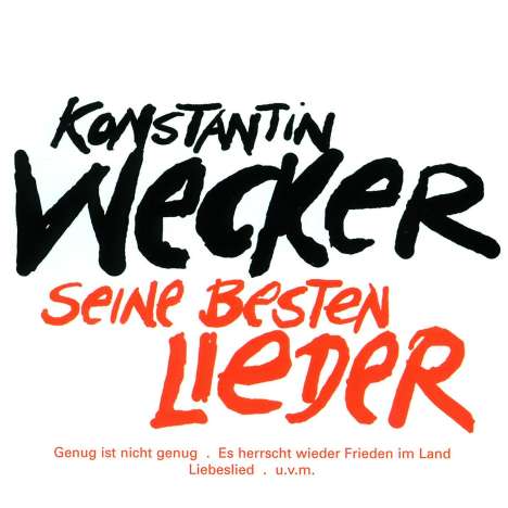 Konstantin Wecker: Seine besten Lieder, CD