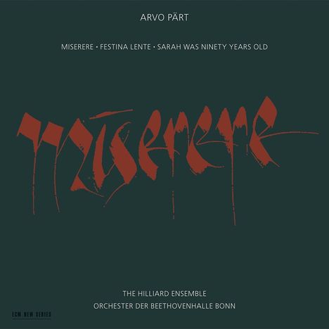 Arvo Pärt (geb. 1935): Miserere, CD