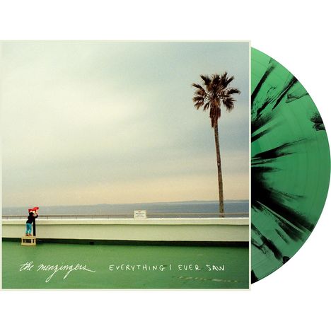 „Everything I Ever Saw“ steht auf einer Küstenaufnahme mit Palme und Figur in Santa-Figur. Grünes aufgesprenkeltes Vinyl.