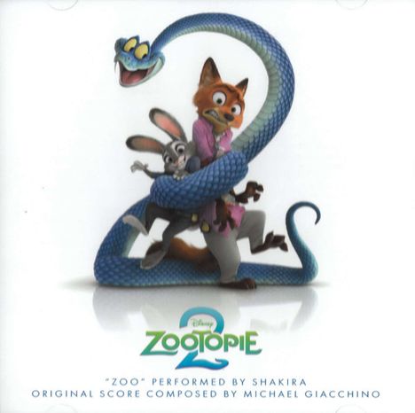 "Zootopie 2" steht zentral. Ein Fuchs und ein Hase sind von einer großen blauen Schlange umwickelt.
