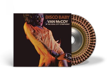 Text: "DISCO BABY VAN McCOY & THE SOUL CITY SYMPHONY 50th Anniversary Featuring 'The Hustle' & 'Disco Baby'". Darunter Tanzende Person.