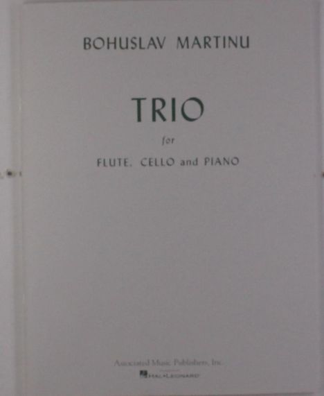 Bohuslav Martinu: Trio For Flute, Cello And Piano (Parts), Noten