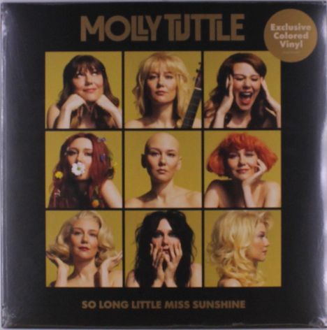 "MOLLY TUTTLE", "SO LONG LITTLE MISS SUNSHINE". Neun Porträts von Frauen mit unterschiedlichen Frisuren und Ausdrücken.