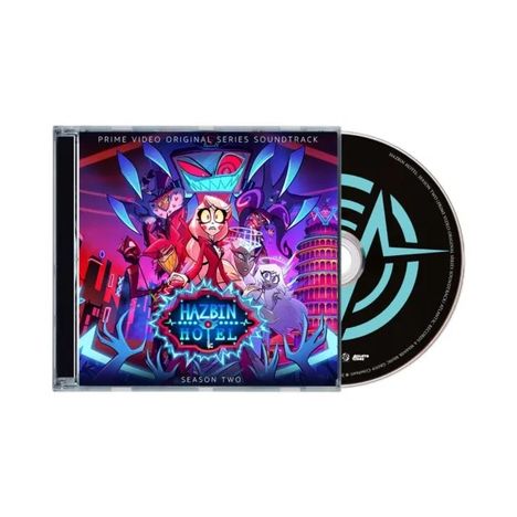 "Prime Video Original Series Soundtrack" und "Hazbin Hotel Season Two". Illustration von Figuren vor einem bunten Hintergrund.
