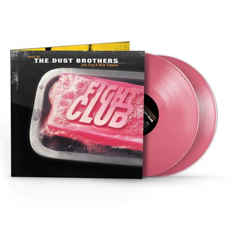 Titel: "FIGHT CLUB". Musik von The Dust Brothers. Transparentes Logo "RHINO". Rosa Seife mit Schaum.