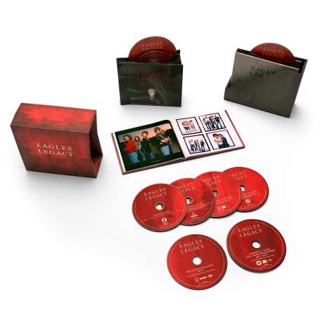 Eagles: Legacy (Limited Edition) (Box-Set), 12 CDs, 1 DVD, 1 Blu-ray Disc und 1 Buch