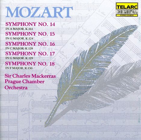 Wolfgang Amadeus Mozart (1756-1791): Symphonien Nr.14-18, CD