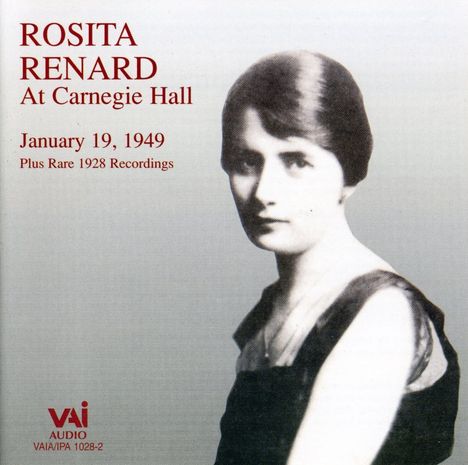 Rosita Renard At Carnegie Hall, 2 CDs