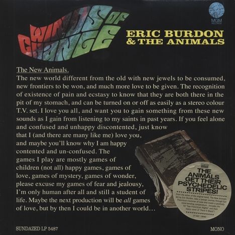 Eric Burdon: Winds of Change-180 Gram Vinyl  Mono Edition, LP