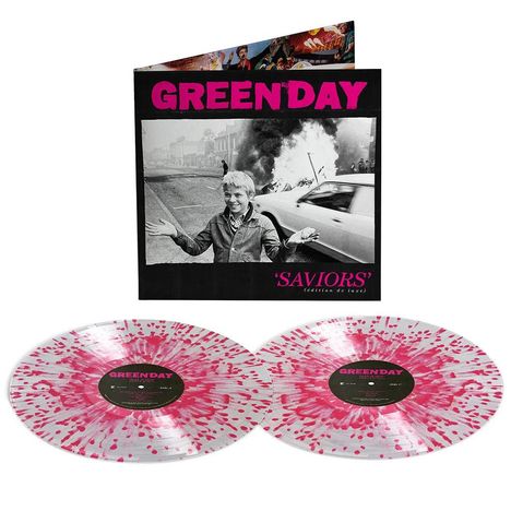 Green Day: Saviors (Deluxe Indie Edition) (Clear w/ Hot Pink Splatter Vinyl), 2 LPs
