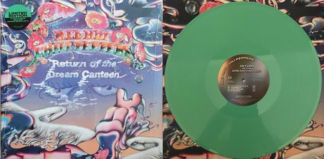 „Red Hot Chili Peppers: Return of the Dream Canteen“. Limited Edition auf grünem Vinyl. Surrealistisches, buntes Cover.