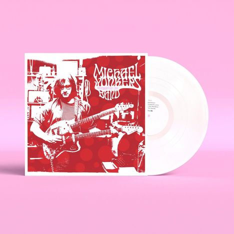 "Michael Yonkers Band" steht in verschnörkelter Schrift auf einem rot-weißen Albumcover, das eine Person mit Gitarre zeigt.
