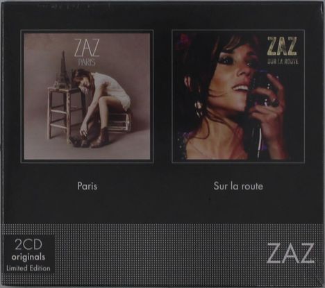 Zwei Albumcover, links "ZAZ PARIS" und rechts "ZAZ SUR LA ROUTE". Unten: "2CD originals Limited Edition ZAZ".