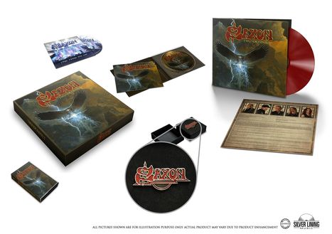 Saxon: Thunderbolt (Limited-Edition) (Box-Set), 1 LP, 2 CDs und 1 MC