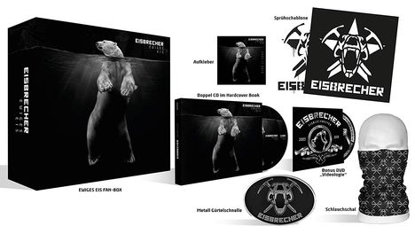 Eisbrecher: Ewiges Eis - 15 Jahre Eisbrecher (Limited-Fanbox), 2 CDs, 1 DVD und 2 Merchandise