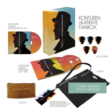 Johannes Oerding (geb. 1981): Konturen (Limited Fan-Box), 2 CDs, 1 DVD, 1 T-Shirt und 1 Merchandise