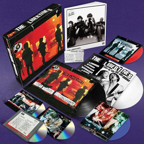 The Libertines: Up The Bracket (20th Anniversary Deluxe Box Set) (remastered) (Limited Numbered Edition) (Black Vinyl &amp; Colored Vinyl), 2 LPs, 2 Singles 7", 2 CDs, 1 DVD und 1 MC