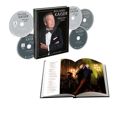 Roland Kaiser: Alles oder Dich (Edition 2020) (limitiertes Buch), 3 CDs, 1 Blu-ray Disc und 1 DVD