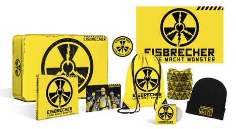 Eisbrecher: Liebe macht Monster (limitierte Fanbox), 1 CD und 2 Merchandises