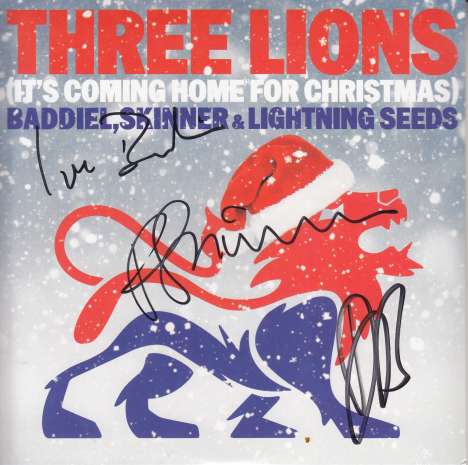 David Baddiel, Frank Skinner &amp; TheLightning Seeds: Three Lions (It's Coming Home For Christmas) (White Vinyl), Single 7"