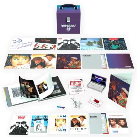 Wham!: The Singles: Echoes From The Edge Of Heaven (Limited 7" Vinyl Box Set), 12 Singles 7", 1 MC, 1 Buch und 1 Merchandise
