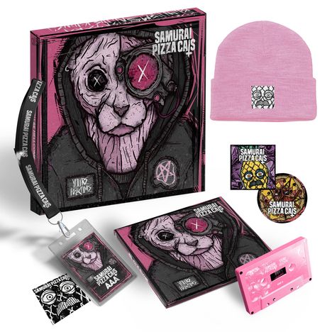Samurai Pizza Cats: You're Hellcome (Limited Edition Fanbox), 1 CD, 1 MC und 2 Merchandise