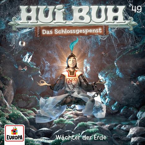 "HUI BUH, Das Schlossgespenst 49. Wächter der Erde." Illustration mit einem schwebenden Geist in einer Höhle.