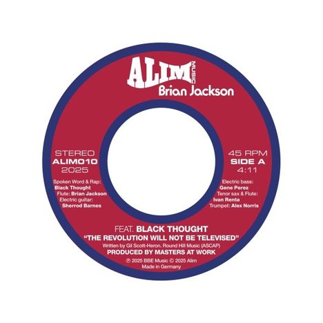 Brian Jackson: The Revolution Will Not Be Televised, Single 7"