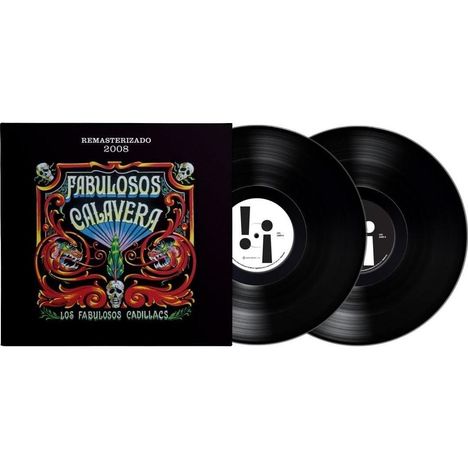 „Remasterizado 2008“, „Fabulosos Calavera“, „Los Fabulosos Cadillacs“. Zwei schwarze Vinylplatten mit kunstvollem Cover.