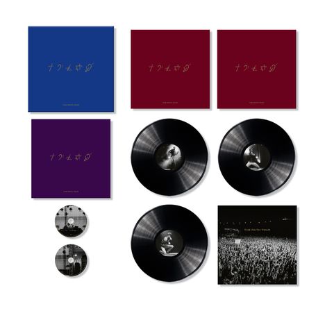 Die Texte "The Faith Tour" erscheinen mehrmals auf Plattencovern. Es gibt mehrere Schallplatten und CDs mit Konzertbildern.