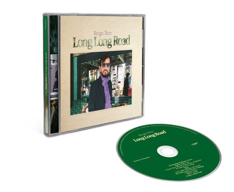 CD mit der Aufschrift: "Ringo Starr - Long Long Road". Foto von Mann mit Bart und Sonnenbrille auf dem Cover.