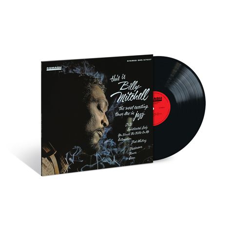 Albumcover mit Text: "this is Billy Mitchell, the most exciting tenor sax in jazz". Bild eines Mannes im Profil.