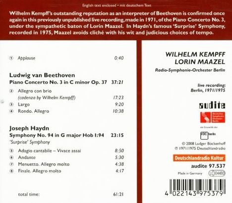 Ludwig van Beethoven (1770-1827): Piano Concerto No. 3, CD